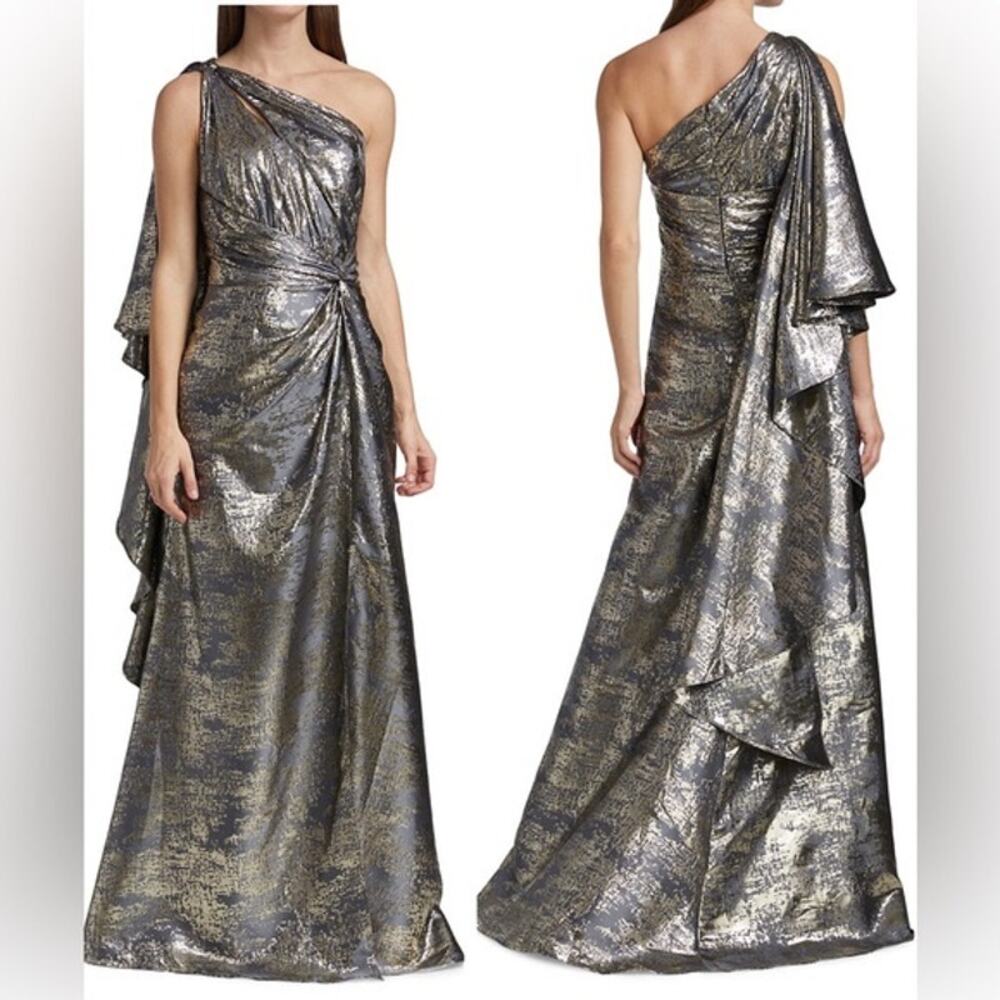Rene Ruiz Collection Draped One-Shoulder Gown Long Dress